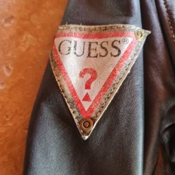 Vintage Guess by Marciano Black Leather Jacket Moto Biker  M - Picture 4 of 8